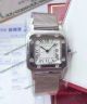 Cartier Santos Diamond Watch Replica - Stainless Steel Mesh Band (3)_th.jpg